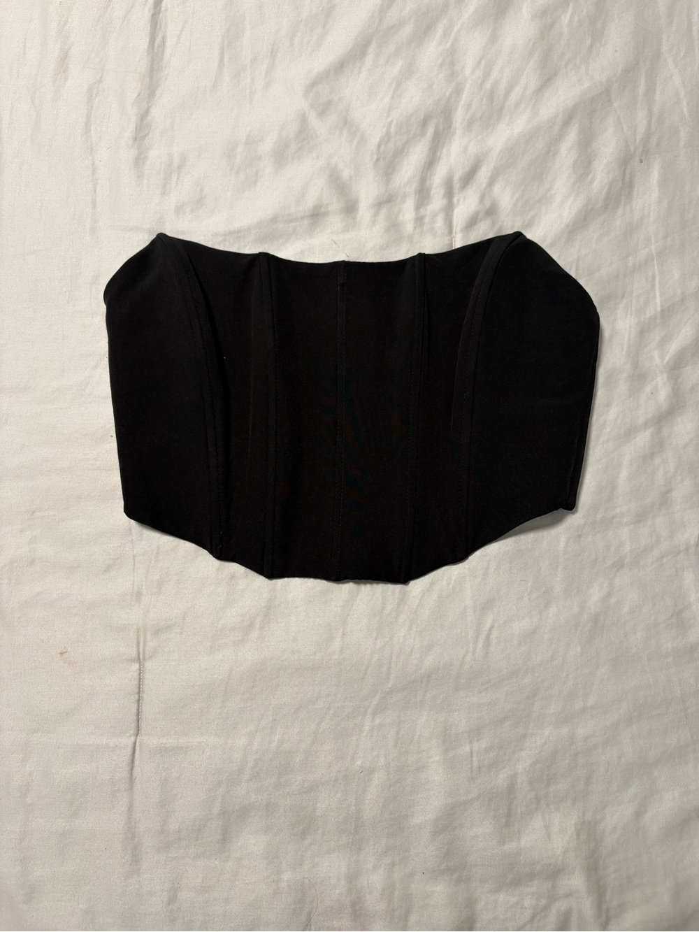 White Fox Boutique Black Strapless Corset Crop Top